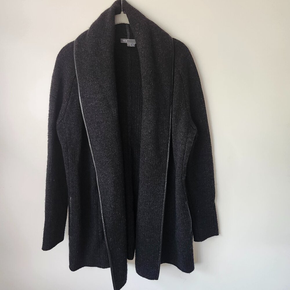 Vince Wool Cashmere Open Front Cardigan Sweater
